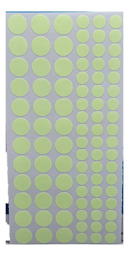 Puntos Fluorescentes Adhesivos Que Brillan 90 Unidades Verde Claro Circular