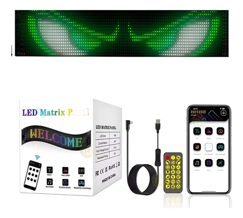 Panel Led Flexible Programable Para Auto 52 X 12 Cm App