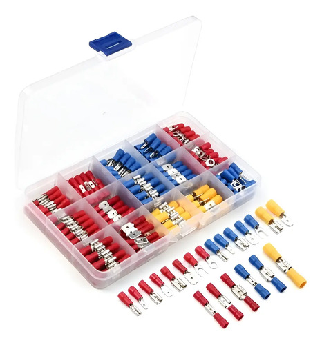 Kit Terminales Conectores Macho Hembra 280 Piezas Rojo/azul/amarillo
