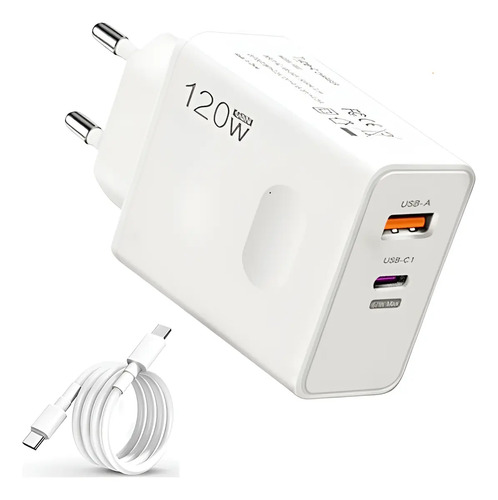 Cargador Con Salidas Usb Y Usb-c De Carga Rapida Blanco