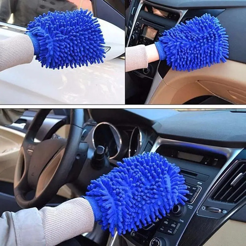 Guantes Para Lavar Autos De Microfibra Doble Cara Variado - Imagen 4