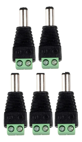 Set 5 Pares Conector Dc Macho Hembra 12v Sin Soldadura Cctv Negro