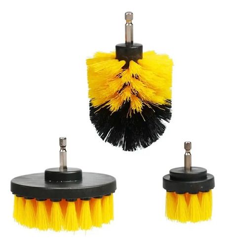 Cepillo Para Taladro 3 Unidades Multiuso Amarillo Y Negro - Imagen 5