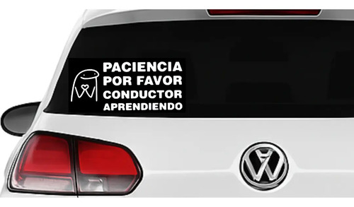 Sticker, Vinilo Para Auto Conductor Aprendiendo Color Blanco - Imagen 2