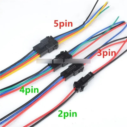 Conector Hembra Macho 22 Awg Con Cable X 5 (2-pin) Rojo/negro - Imagen 2
