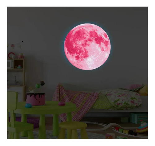 Luna En Vinilo Para Pared Dormitorio (fotoluminiscente) - Imagen 3