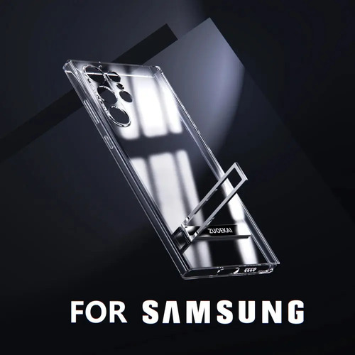 Funda Silicona Con Pie Compatible Con Samsung S25 Plus Transparente Transparente Con Pie - Imagen 3