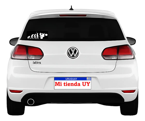 Sticker Vinilo Para Auto Evolucion Moto Blanco 20 X 7 Cm