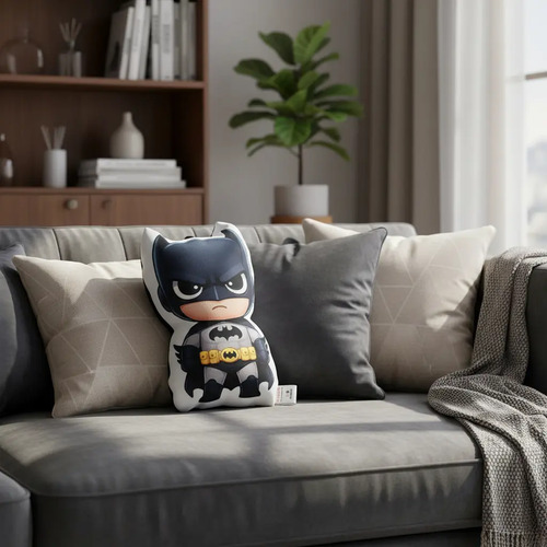 Almohada Muñeco Chibi Batman En Poliester Lavable Batman