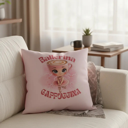 Almohadon Con Frase Eres Mi Persona Favorita Lavable Ballerina Capuchina Liso