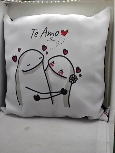 Almohadon Con Frase Te Amo En Poliester Lavable Te Amo Liso - Imagen 2