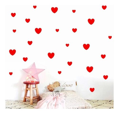 Corazones En Vinilo Para Decoración Niños, Niñas Colores
