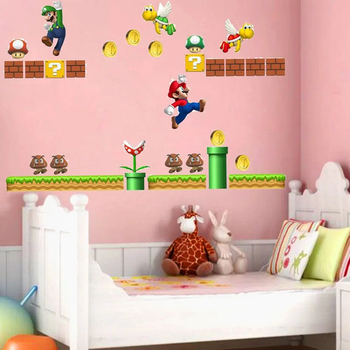 Vinilo Stiker Decoración Niños Mario Bros Dormitorios Etc. Mario Bros - Imagen 2