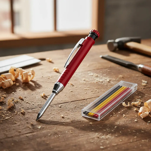 Lápiz Carpintero Mecánico Trazo Fino Grafo 3 Colores
