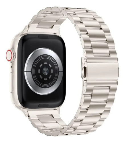 Malla Metalica Compatible Con Apple Watch Serie 11 Y 10 Oro Rosado 3.5 Cm - Imagen 2