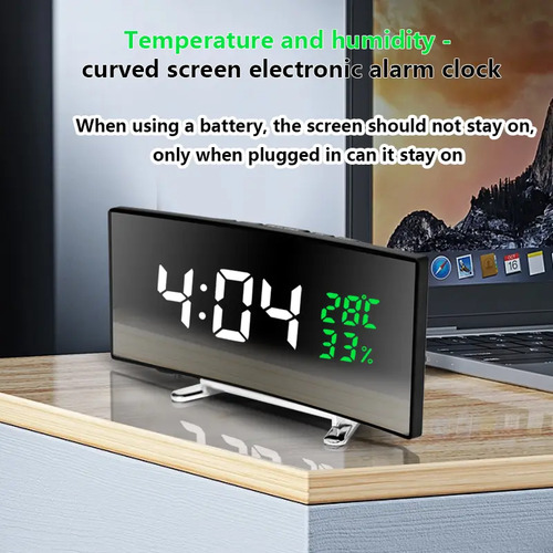 Reloj Despertador Curvo Inteligente Negro - Imagen 5