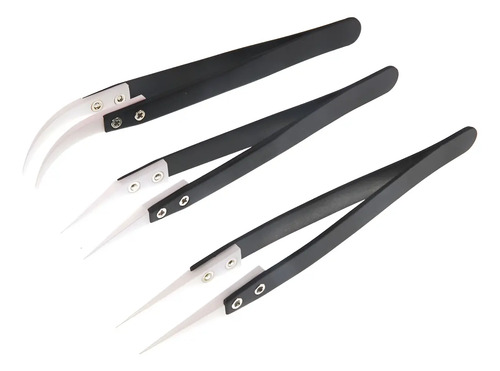 Pinza De Precision Con Punta De Ceramica Antiestatica