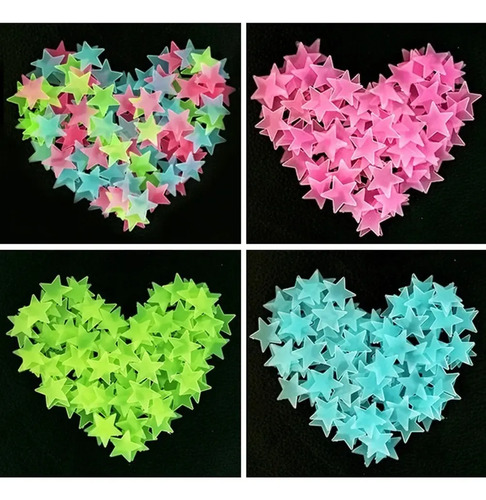 Estrellitas Fluorescentes 200 Unidades Brillan En Lo Oscuro - Imagen 2