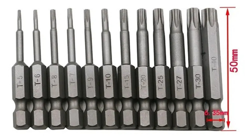Juego De Puntas Torx 12 Piezas 1/4 Pulgadas 50mm. De Largo - Imagen 5