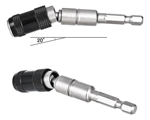 Punta Magnetica Derecha Y Angular Para Taladro 20 Grados 1/4 - Imagen 4