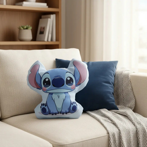 Almohada Muñeco Chibi Stich En Poliester Lavable Stich