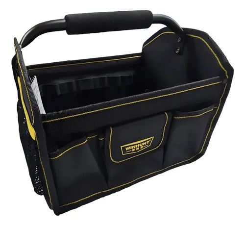 Bolso Porta Herramientas Reforzado 44 X 20 X 26 Cm Negro Con Amarillo