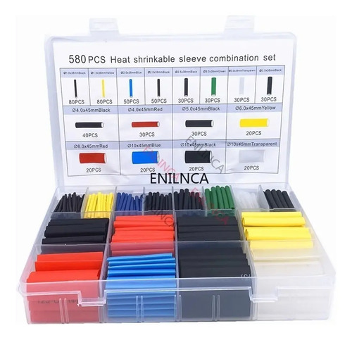 Espagueti Termocontraíble Para Cables 580 Piezas