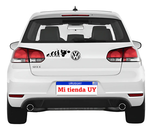 Sticker Vinilo Para Auto Evolucion Moto Negro 20 X 7 Cm