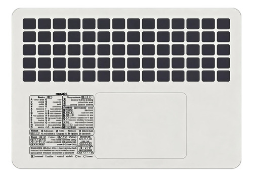 Sticker Atajos Teclado Mac Os Vinilo 8x8 Cm Letras Blancas Negro