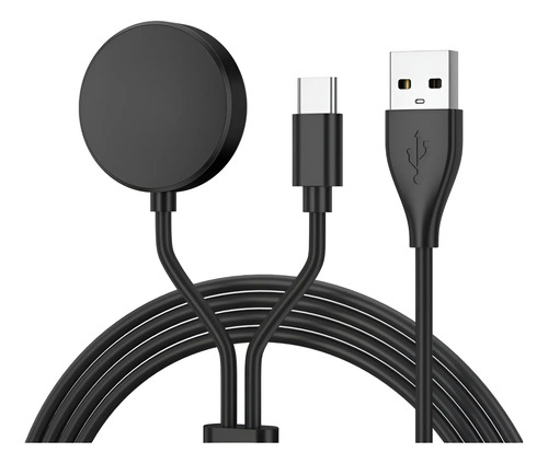 Cable Cargador Compatible Con Samsung Watch 2 Salidas Usb -a Negro