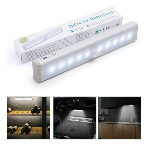 Luz Led Con Sensor Pasillos Escaleras (luz Amarilla) Etc(t3) Amarilla