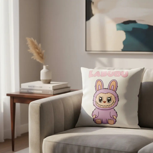 Almohadon Con Frase Eres Mi Persona Favorita Lavable Labubu Liso