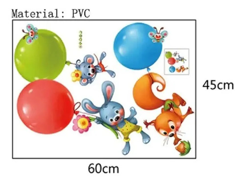 Animalitos En Globos, Decoración Dormitorio Bebe Niños - Imagen 4