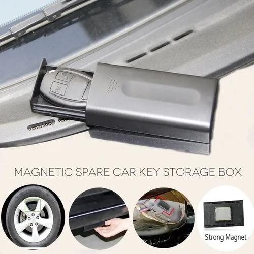 Caja De Plástico Con Imán Para Guardar Llaves Auto Casa Etc. Negro - Imagen 2