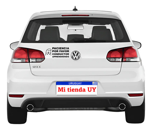 Sticker Vinilo Para Auto Conductor Aprendiendo Negro 23 Cm