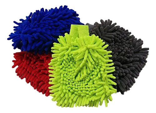 Guantes Para Lavar Autos De Microfibra Doble Cara Variado
