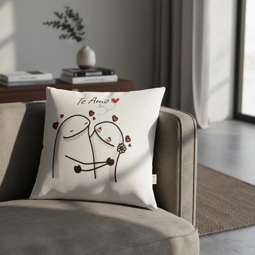 Almohadon Con Frase Te Amo En Poliester Lavable Te Amo Liso