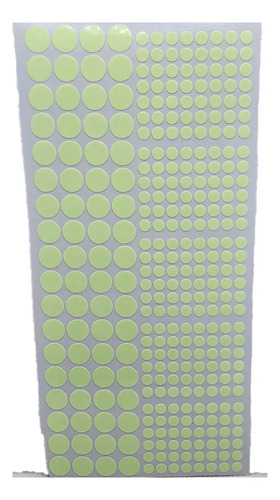 Puntos Fluorescentes Adhesivos Que Brillan 312 Unidades Verde Claro Circular