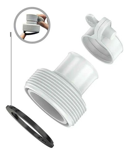 2 Adaptadores De Manguera Para Piscina De 1,25 A 1,5 Pulgada Blanco - Imagen 3