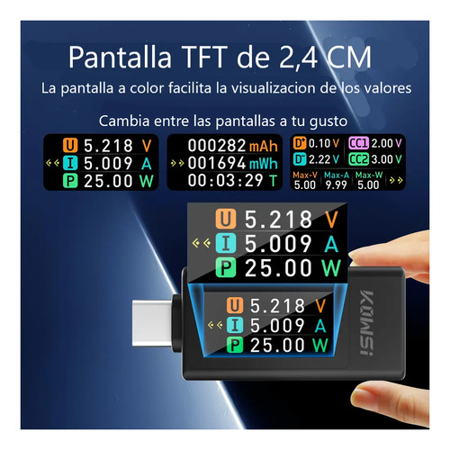 Tester Probador De Energia De Placas De Celulares Usb-c Etc. - Imagen 2