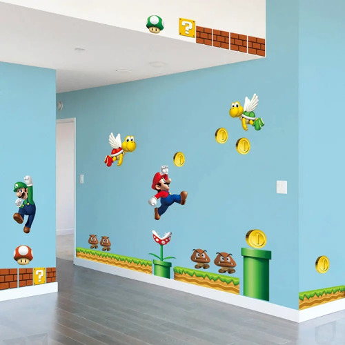 Vinilo Stiker Decoración Niños Mario Bros Dormitorios Etc. Mario Bros