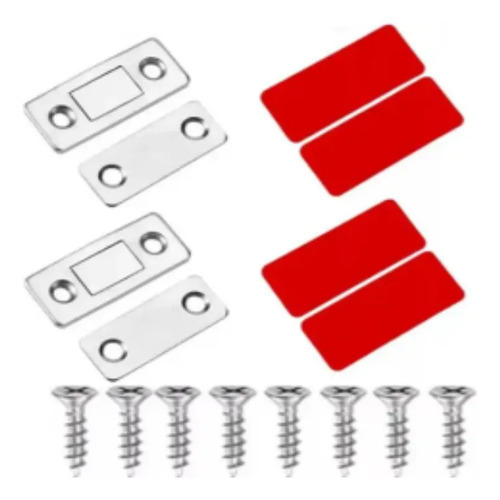 2 Pares De Imanes Para Puertas Gris