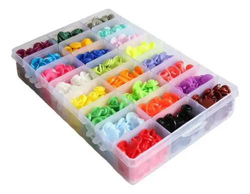 360 Botones 24 Colores Y Pinza Para Aplicarlos Ropa, Bebes Multicolor - Imagen 2